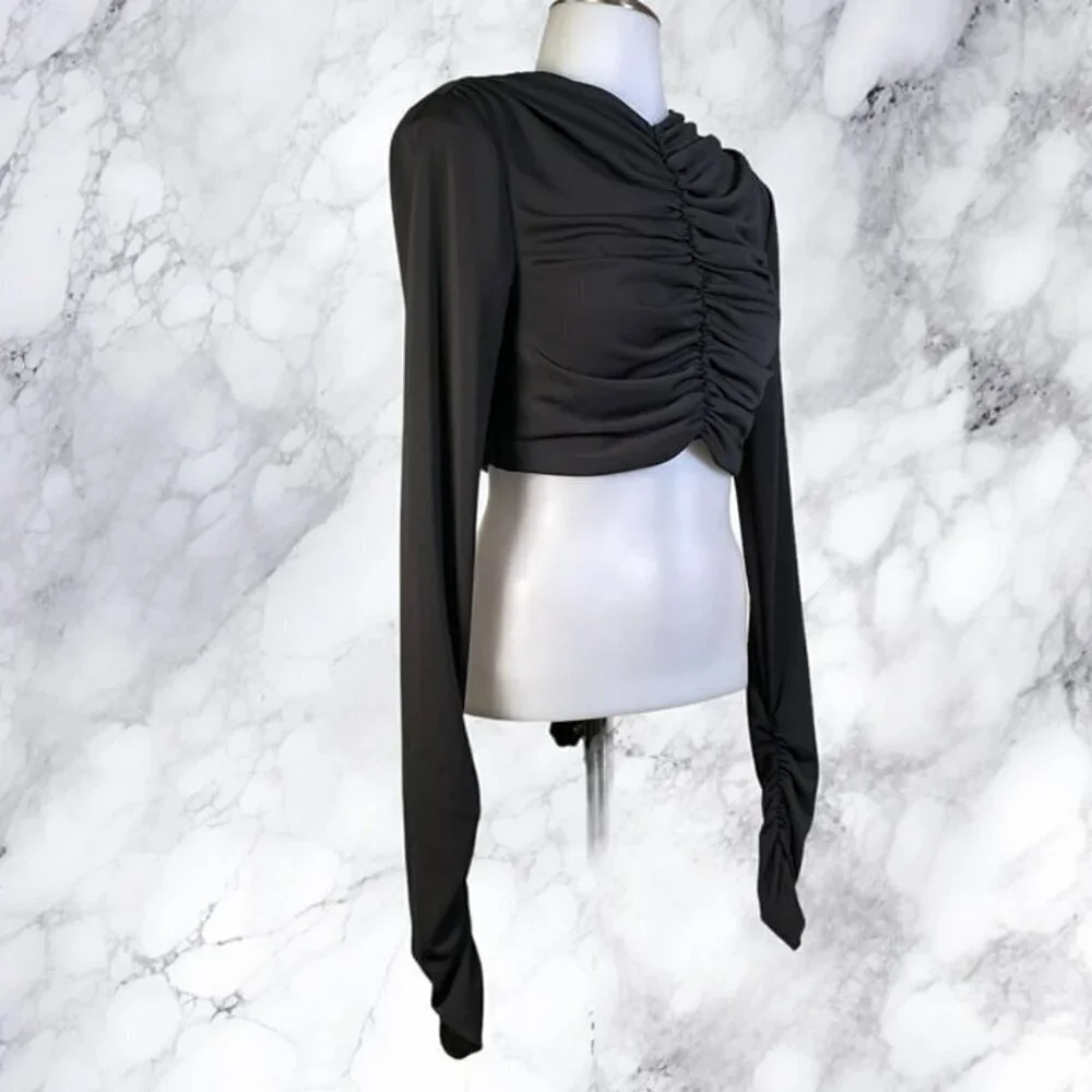 L'Academie Mae Crop Top - Black